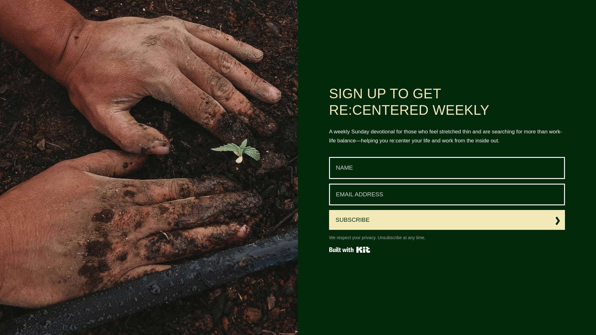 website screenshot of https://recenteredleader.com