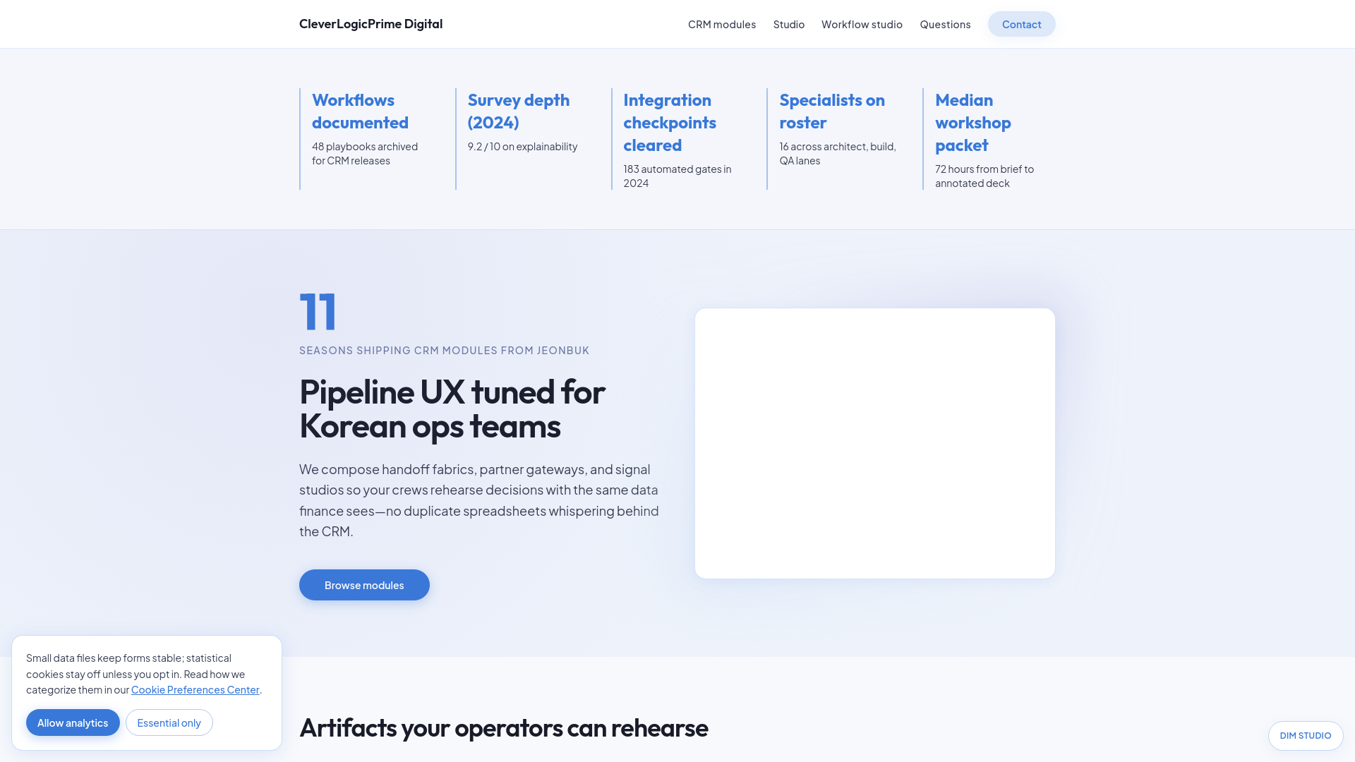 website screenshot of https://cleverlogicprime.digital