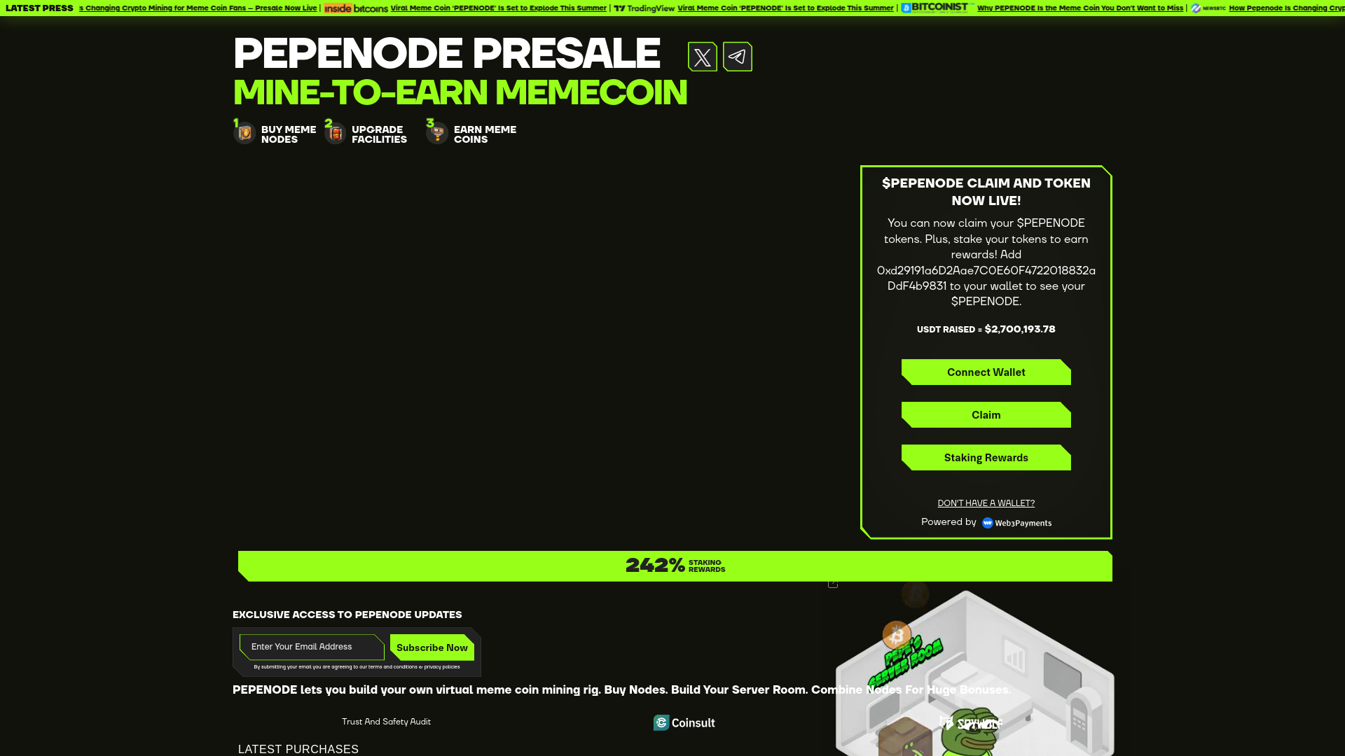 website screenshot of https://snoter-claim.live/