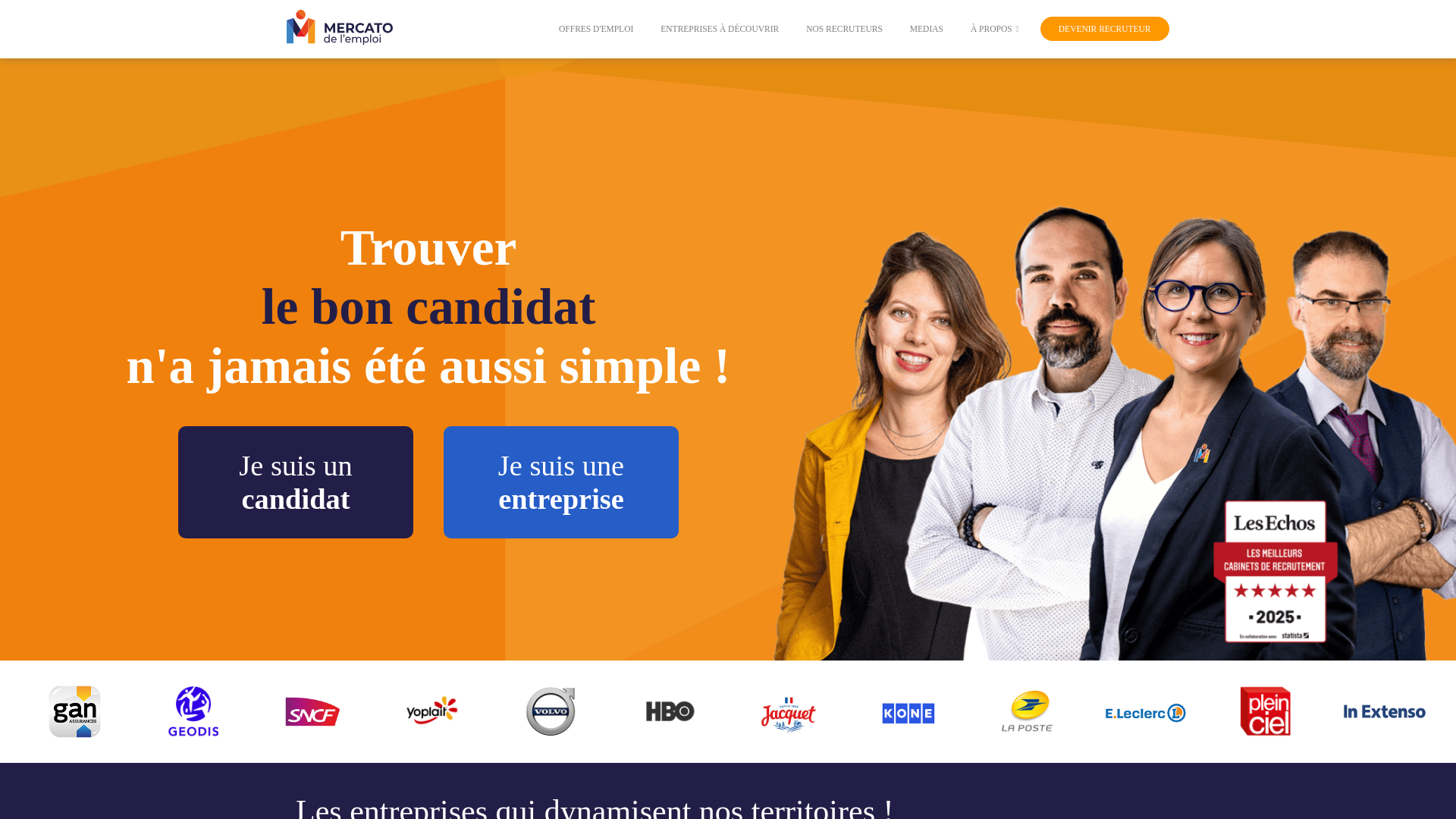 website screenshot of https://mercato-emploi.com/