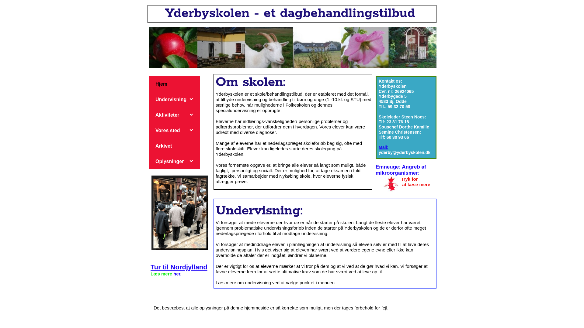 website screenshot of https://yderbyskolen.dk/