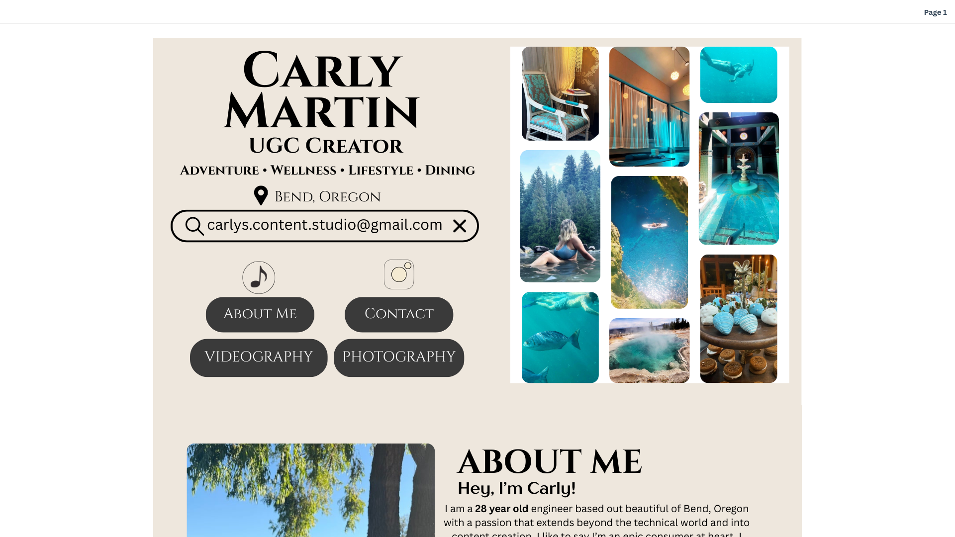 website screenshot of https://carlyscontentstudio.com/