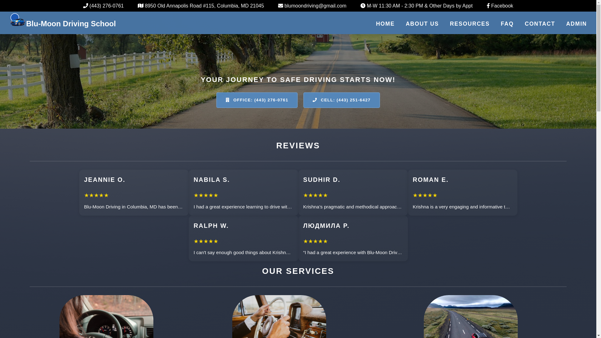 website screenshot of https://blu-moondriving.pages.dev/