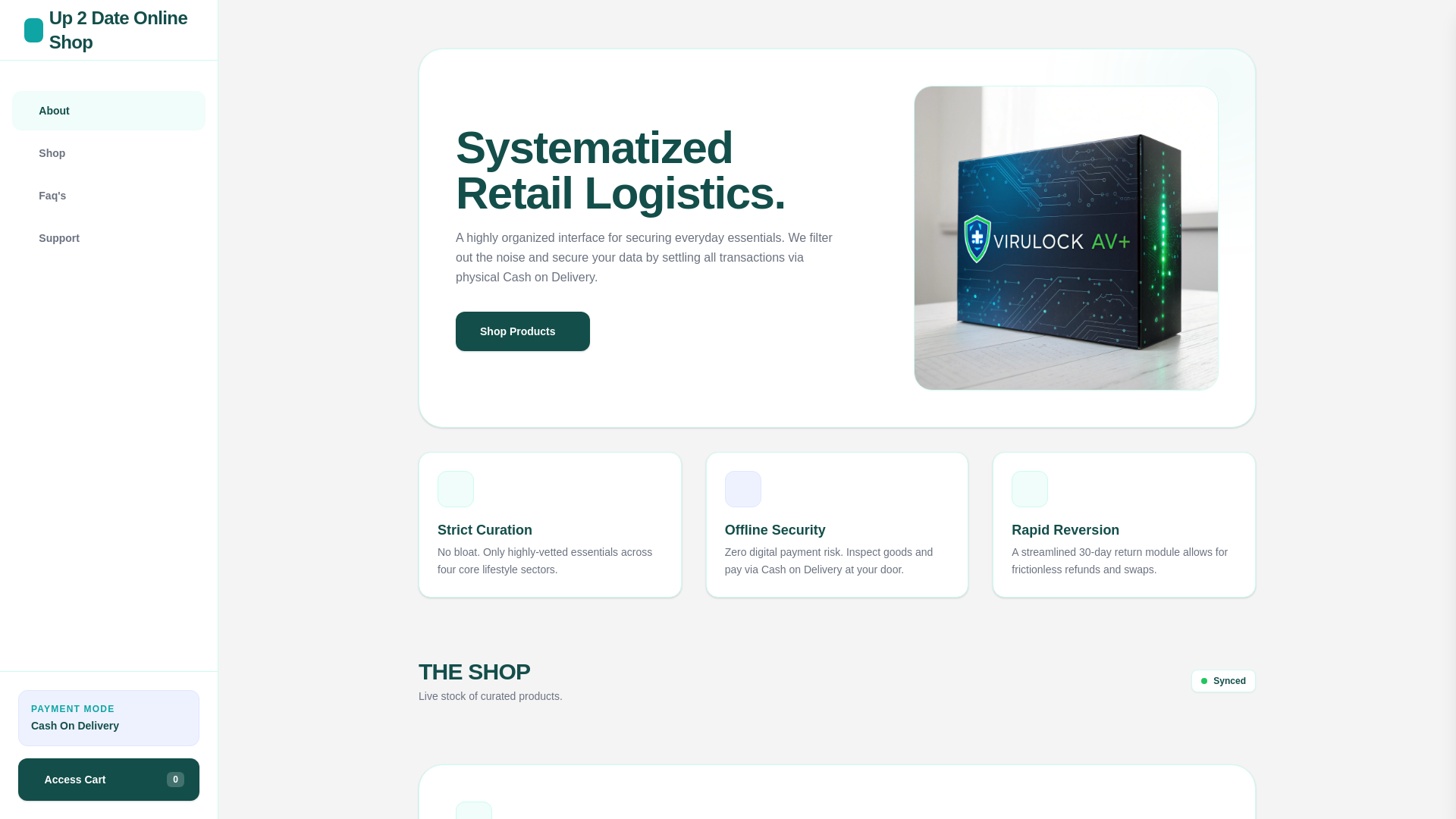 website screenshot of https://up2dateonlineshop.com/