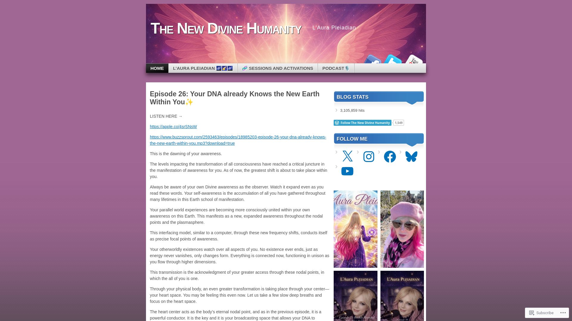 website screenshot of https://laurapleiadianpodcast.com