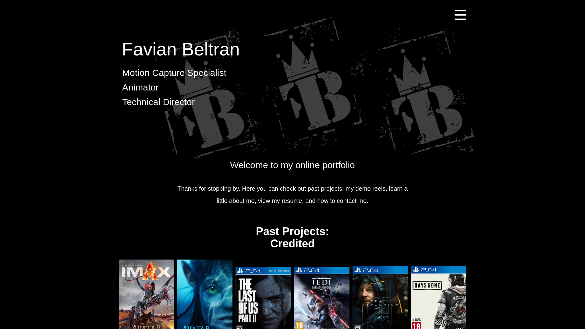 website screenshot of https://beltranimation.pages.dev/