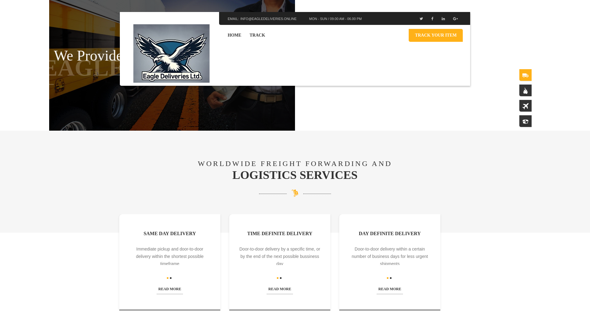 website screenshot of https://eagledeliveries.top