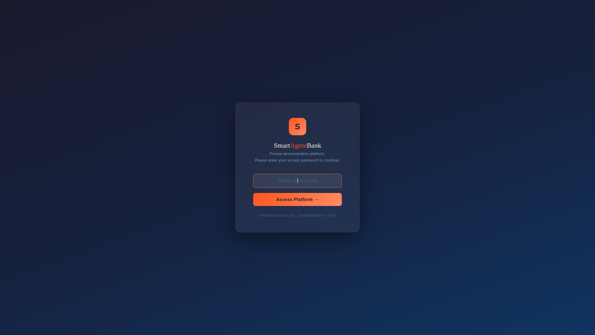 website screenshot of https://smartagentbank.com/
