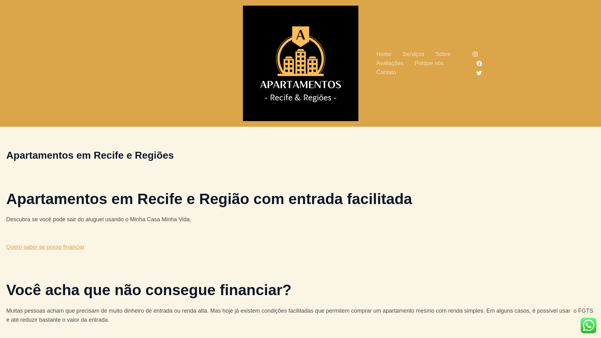website screenshot of https://apartamentosrecifeeregiao.com.br/