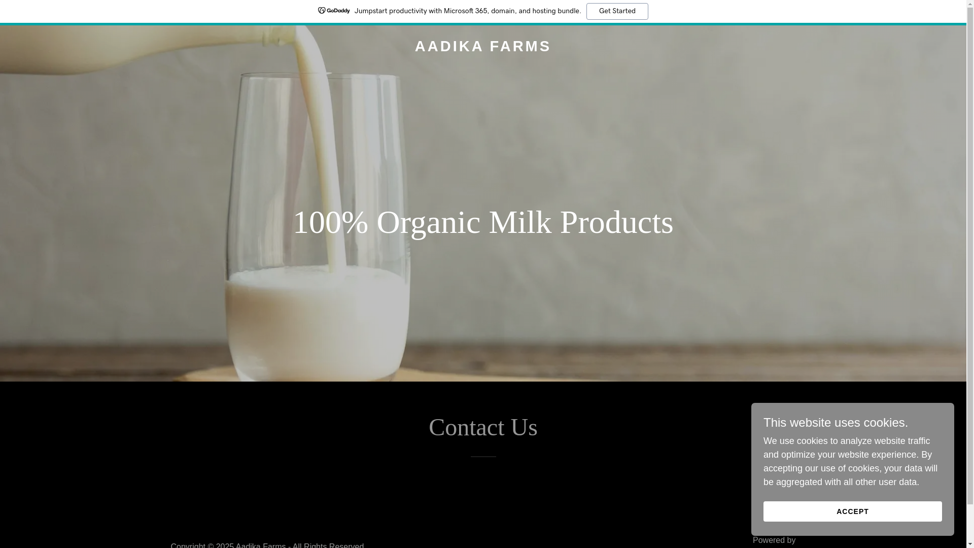 website screenshot of https://aadikafarms.info/
