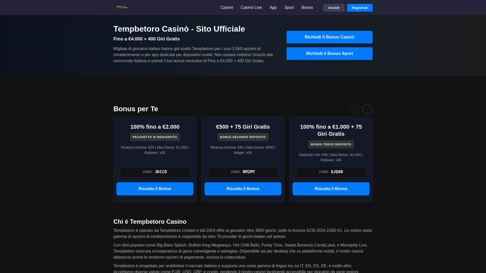 website screenshot of https://tempbetoro-co-it.pages.dev/