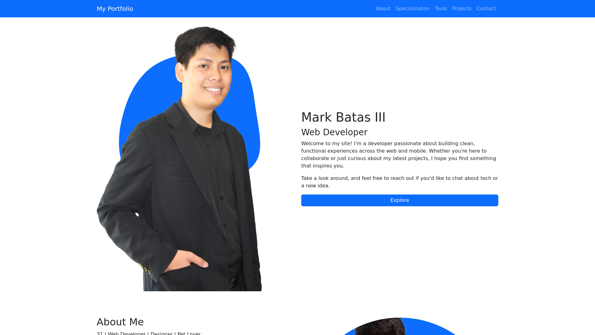 website screenshot of https://markbatas.online
