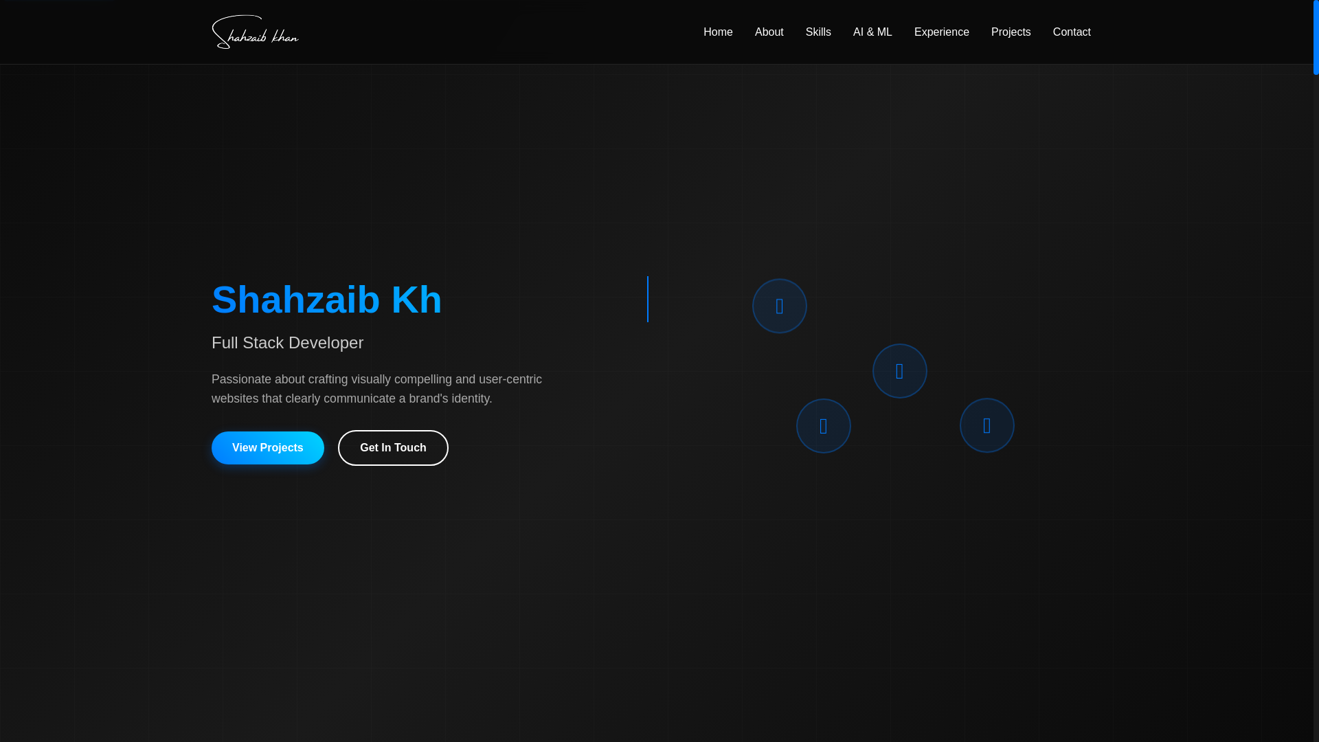 website screenshot of https://shahzaibkhan.online/