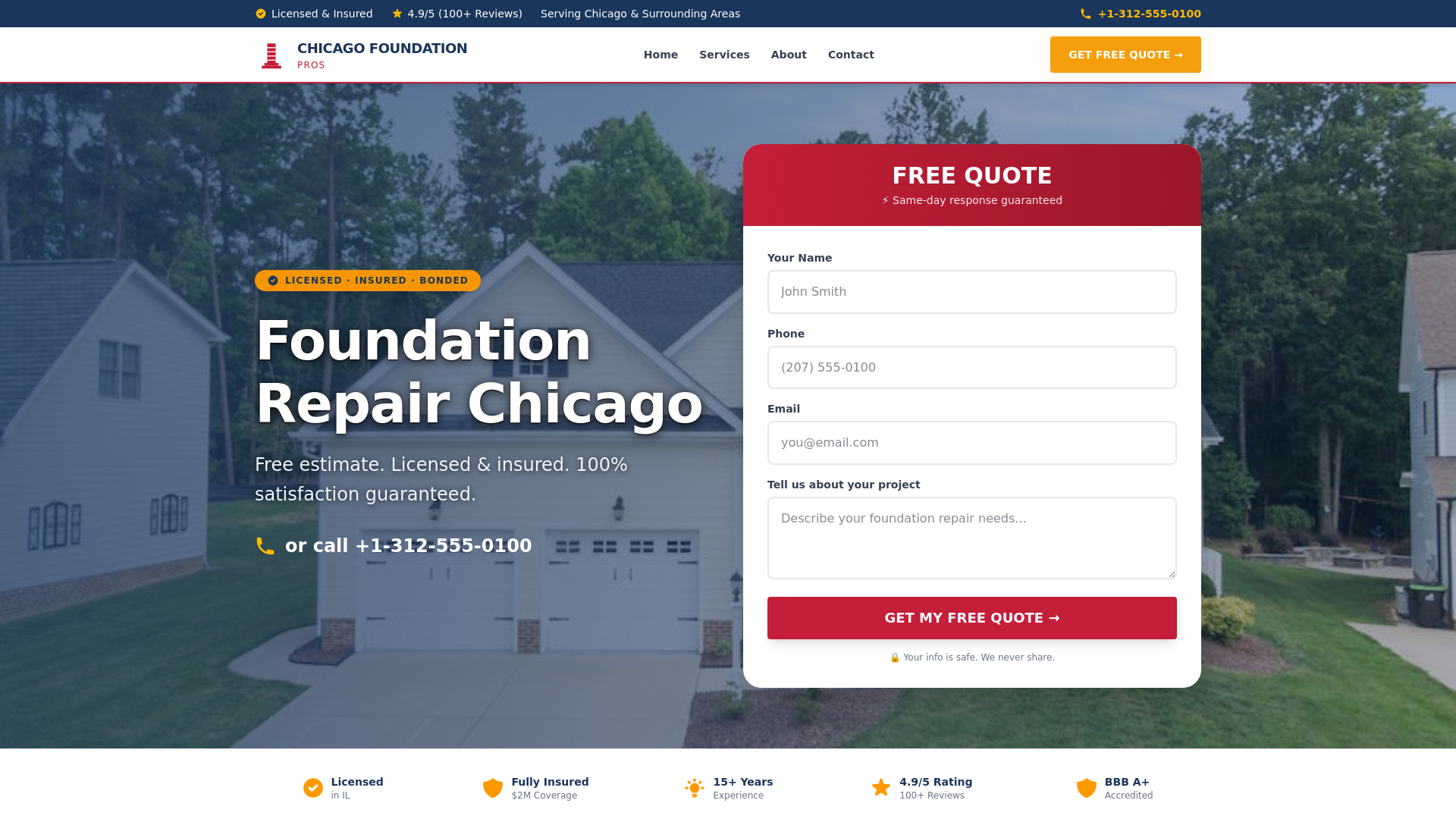 website screenshot of https://foundationrepairchicago.pages.dev/