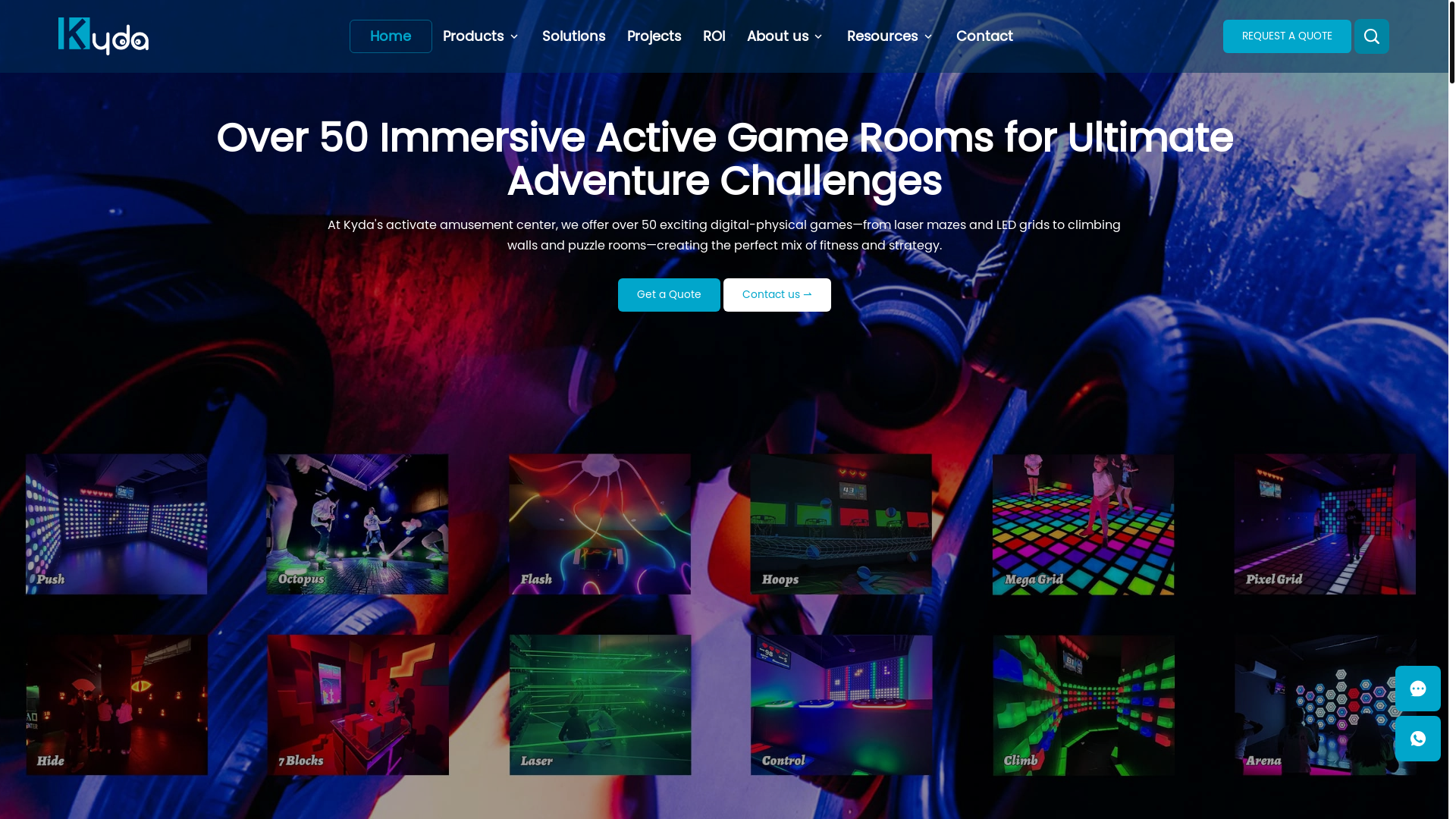 website screenshot of https://kydagames.com/