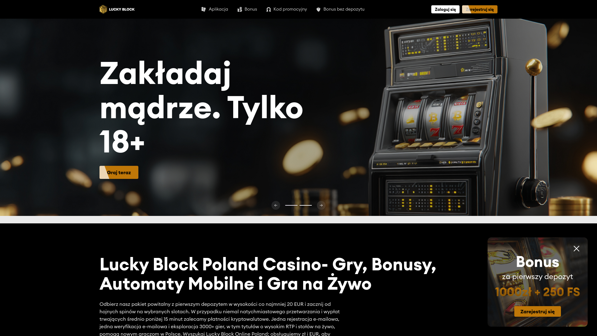 website screenshot of https://lucky-block.com.pl/