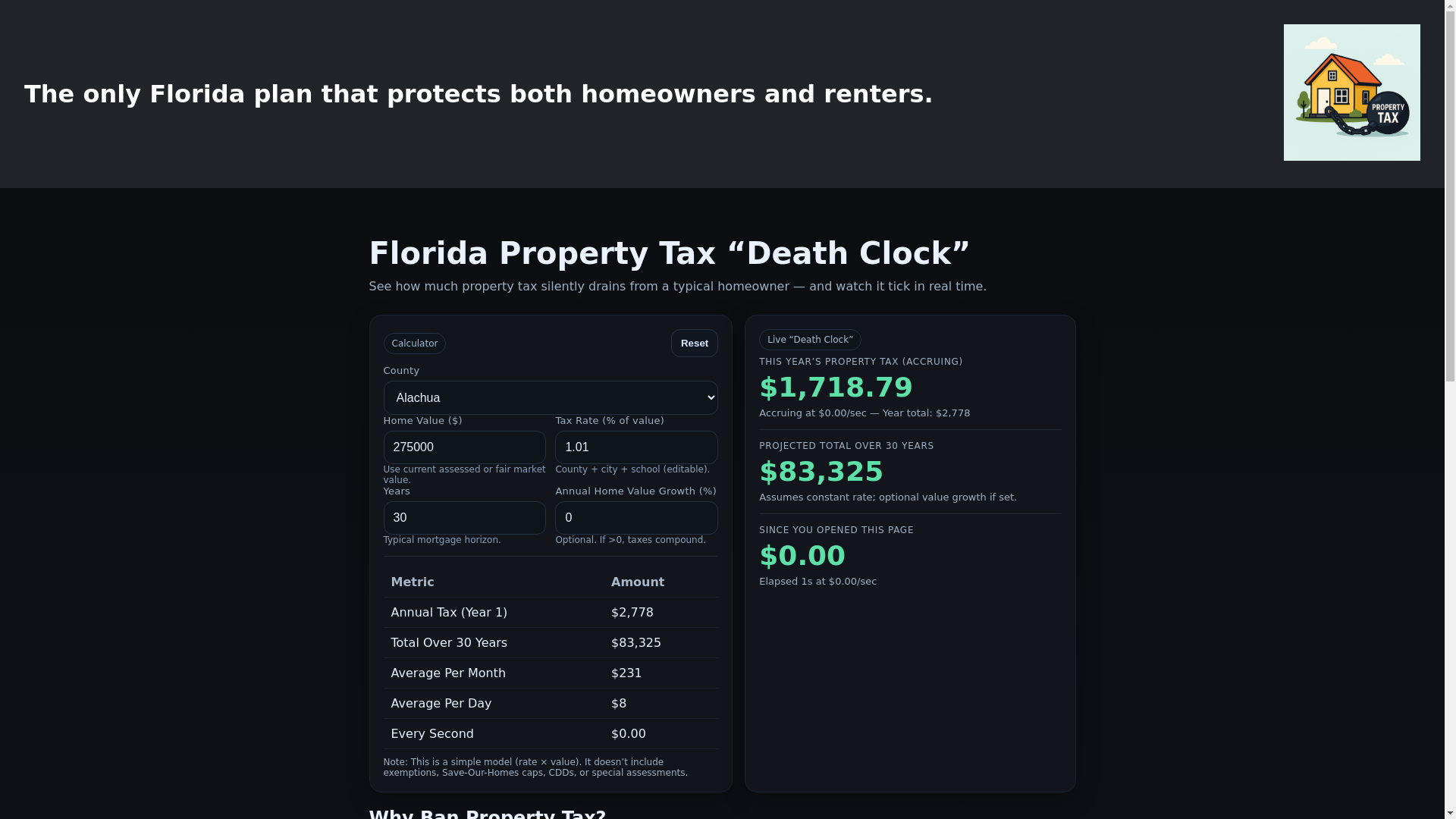 website screenshot of https://banpropertytax.pages.dev/