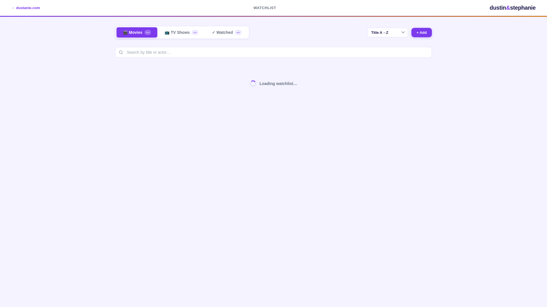 website screenshot of https://dustanie-watchlis.pages.dev/