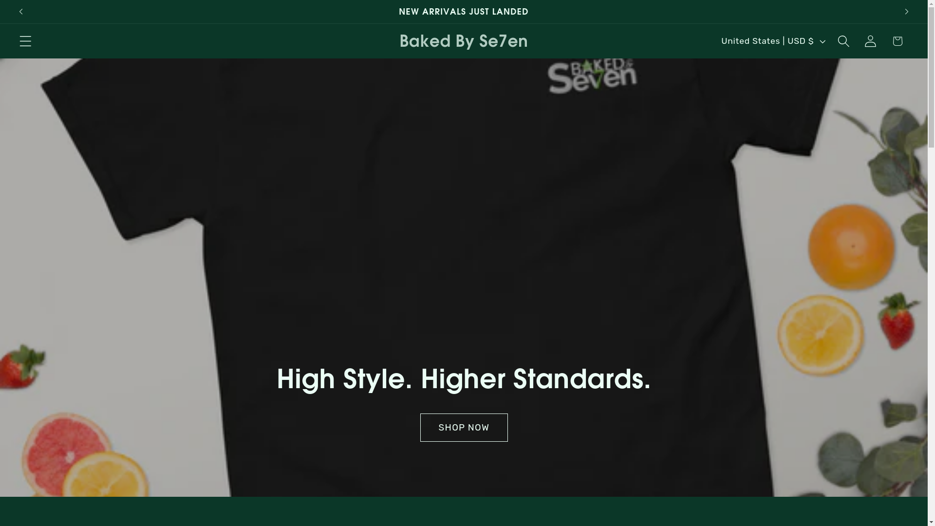 website screenshot of https://bakedbyseven.com/