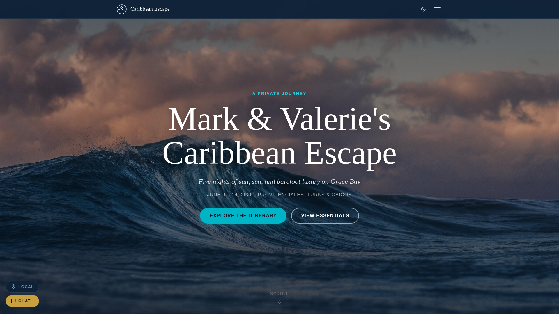 website screenshot of https://caribbean-escape.pages.dev/
