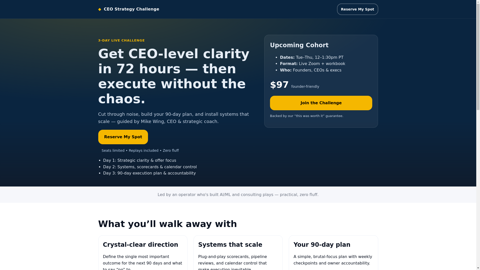 website screenshot of https://ceo-clarity-challenge-v5.pages.dev/