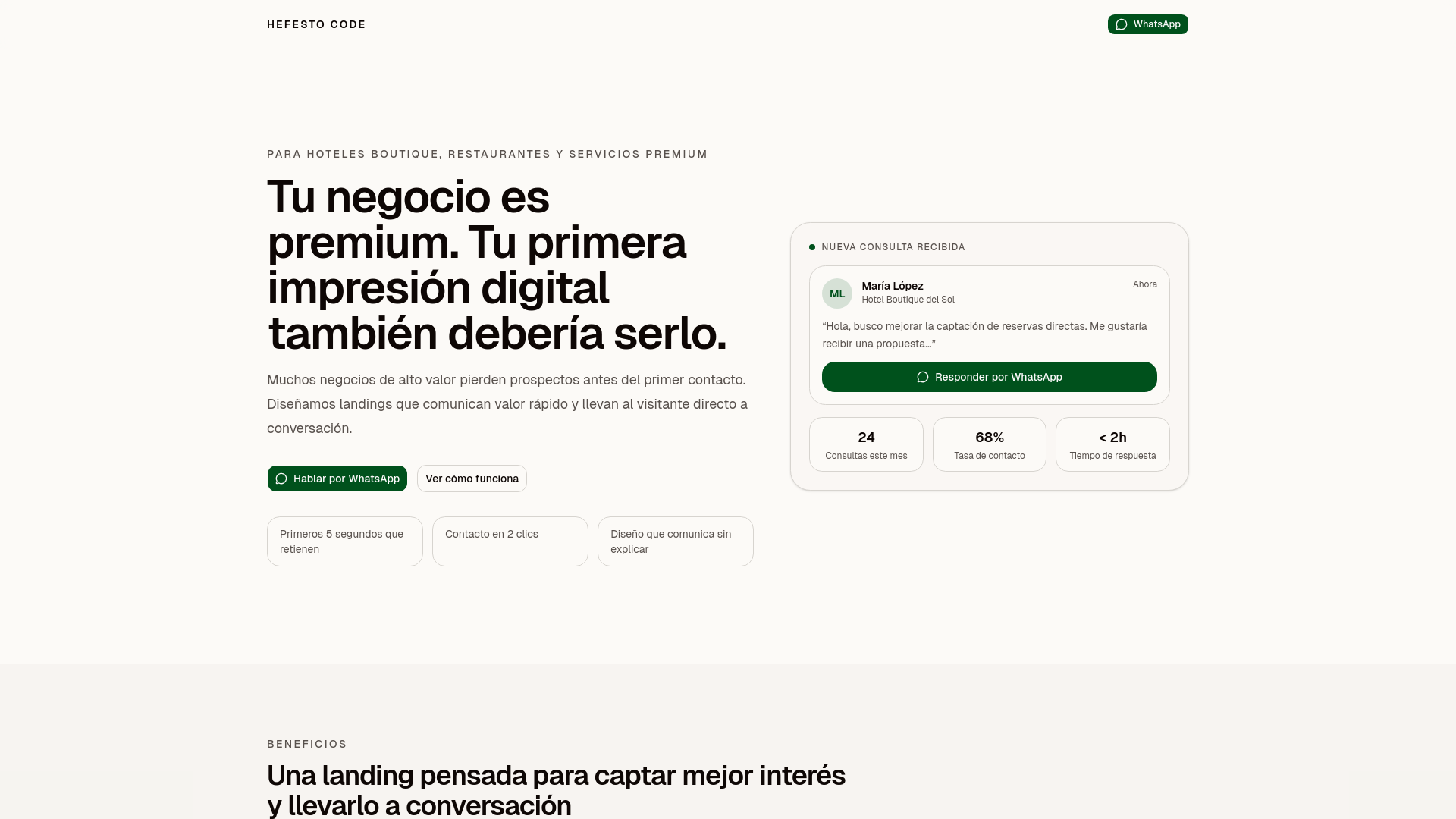 website screenshot of https://demo-captacion-hospitality.pages.dev/