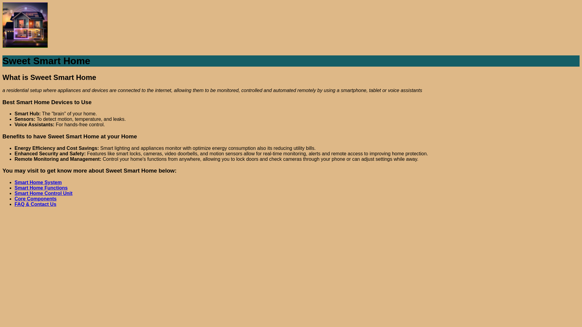 website screenshot of https://sweetsmarthome-2.pages.dev/