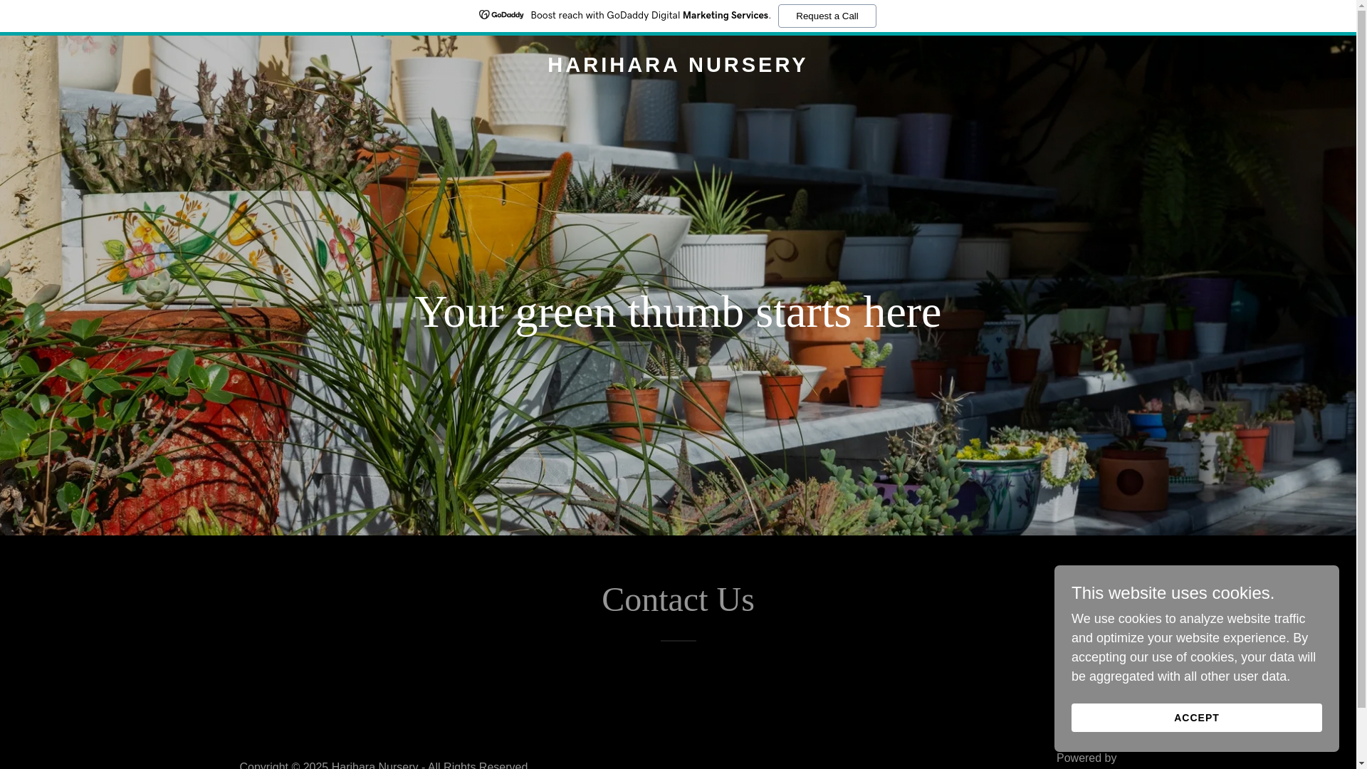website screenshot of https://hariharanursery.com/