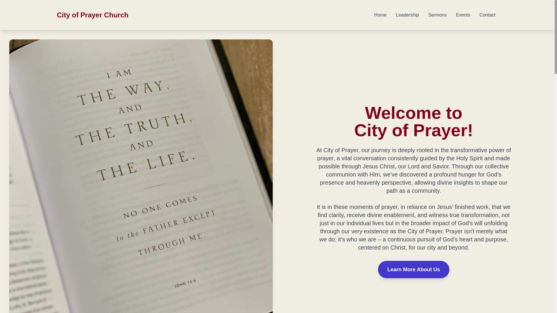 website screenshot of https://cityofprayerchurch.com/