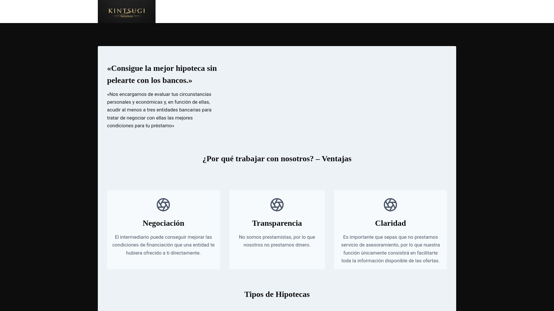 website screenshot of https://kintsugisolutions.es