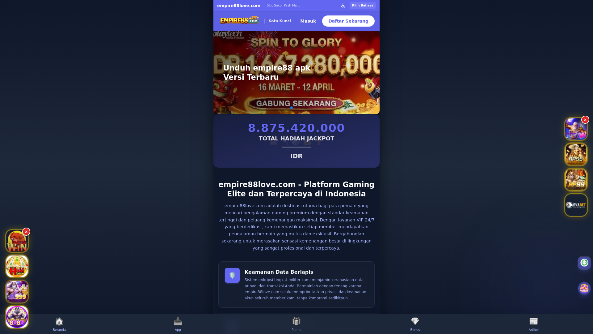 website screenshot of https://empire88love.com/