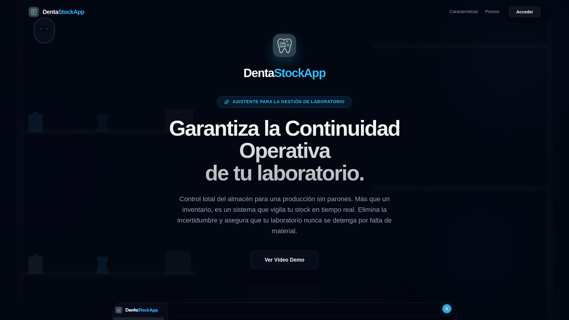 website screenshot of https://dentastockapp.com/