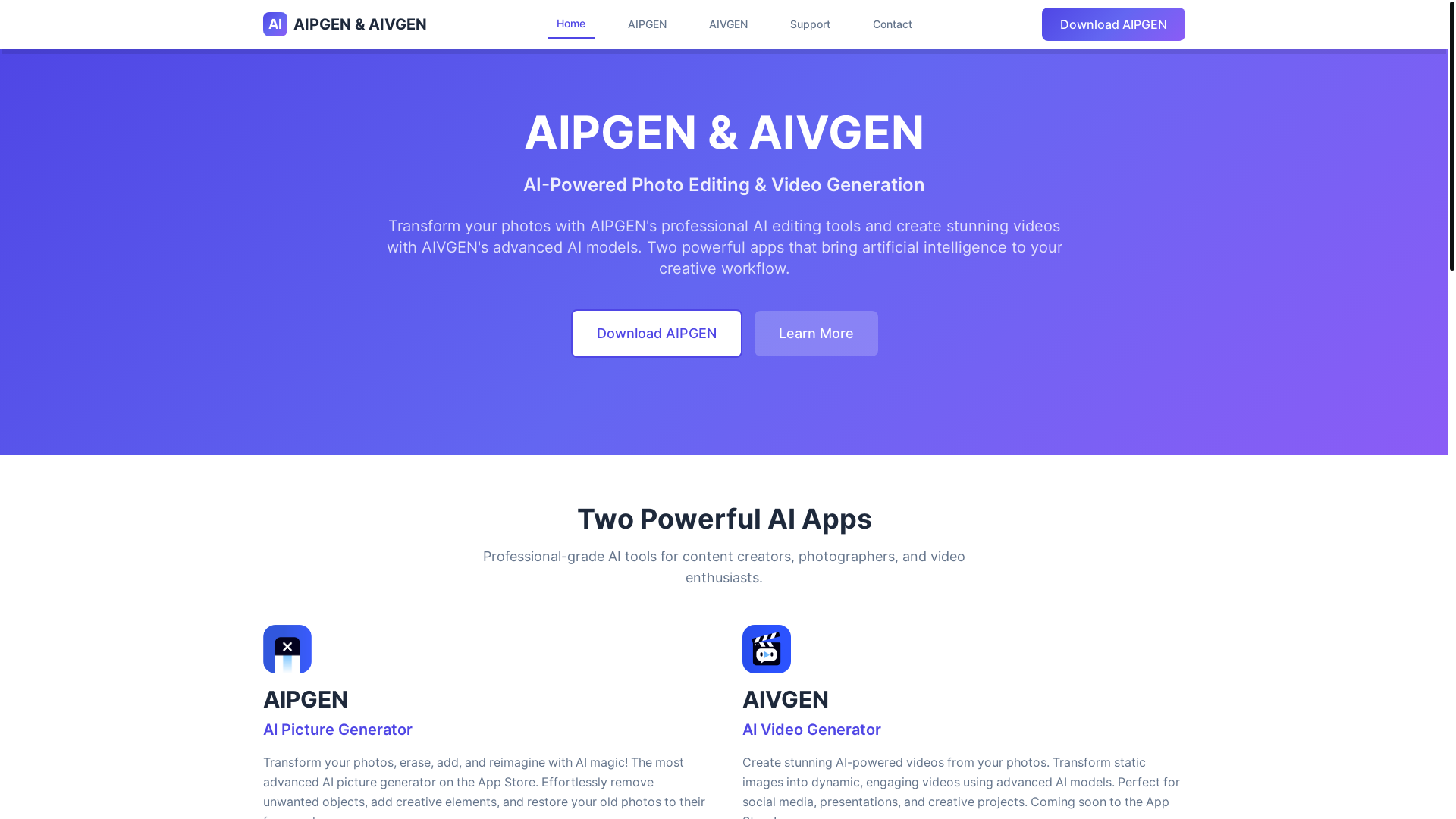 website screenshot of https://aipgen-react.pages.dev/