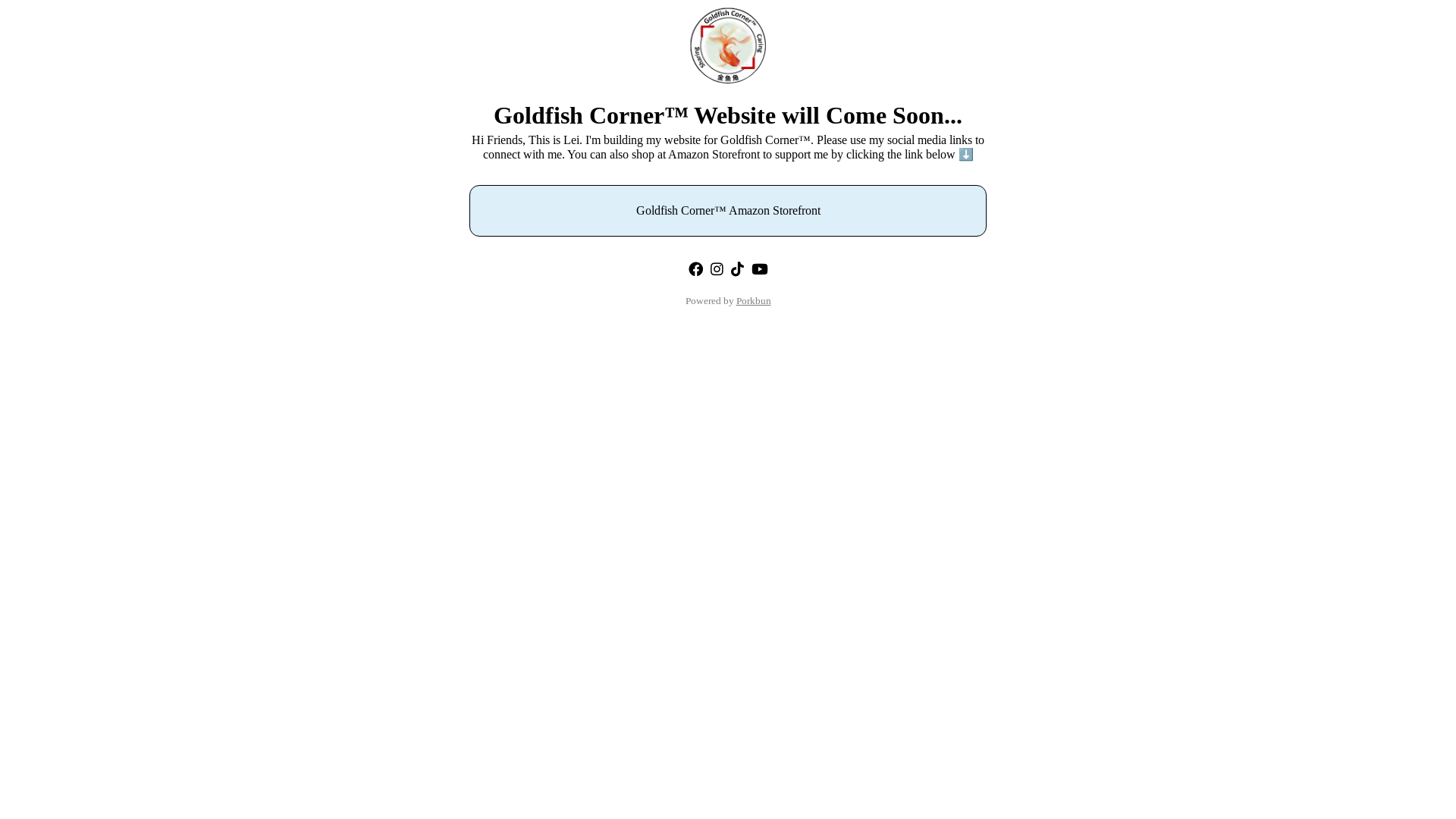 website screenshot of https://goldfishcorner.co/