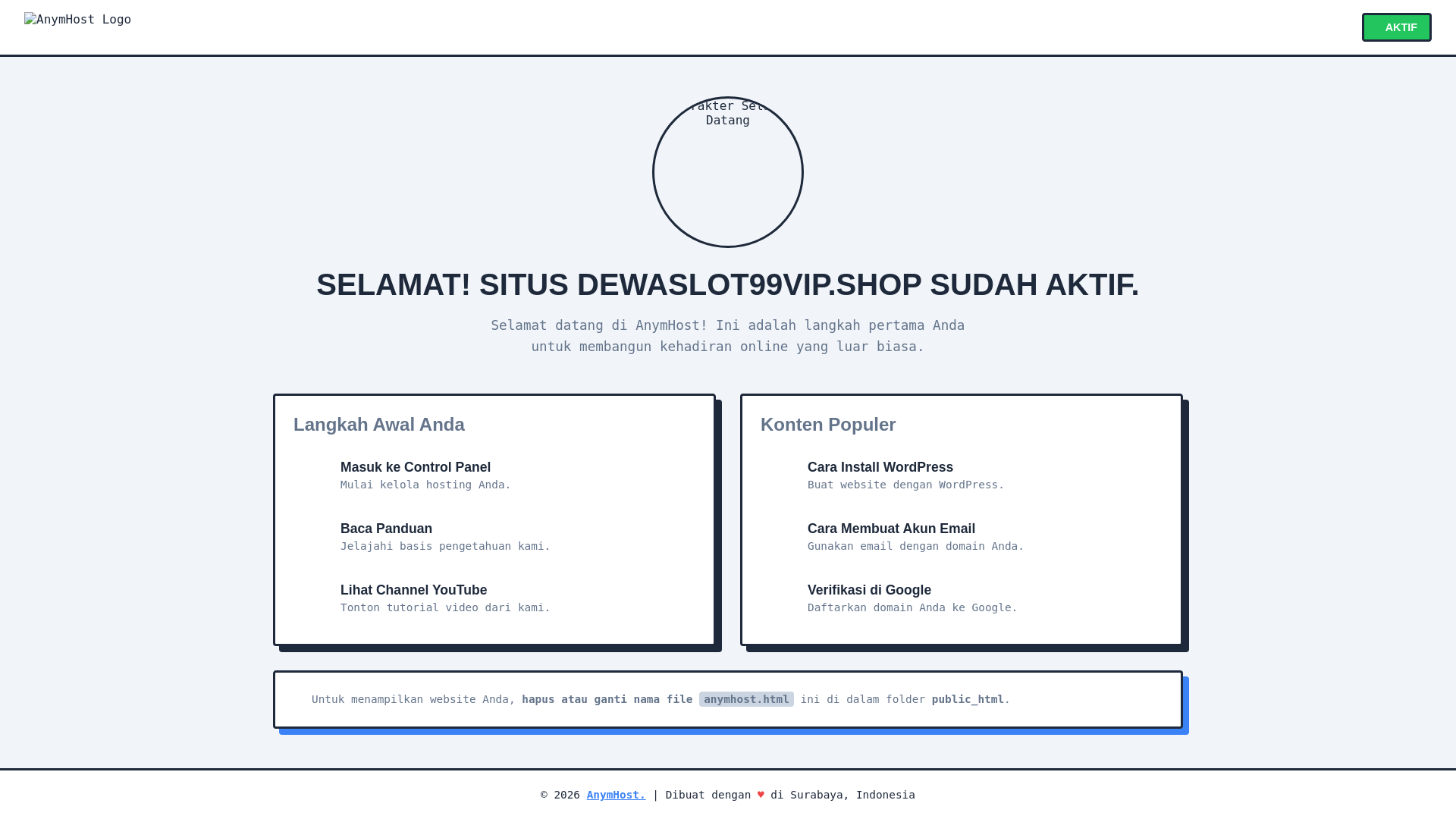 website screenshot of https://dewaslot99vip.shop/