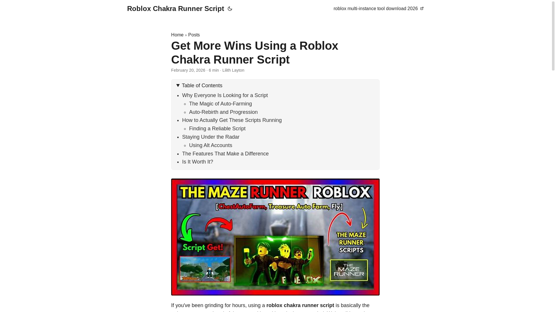 website screenshot of https://roblox-chakra-runner-script.pages.dev/