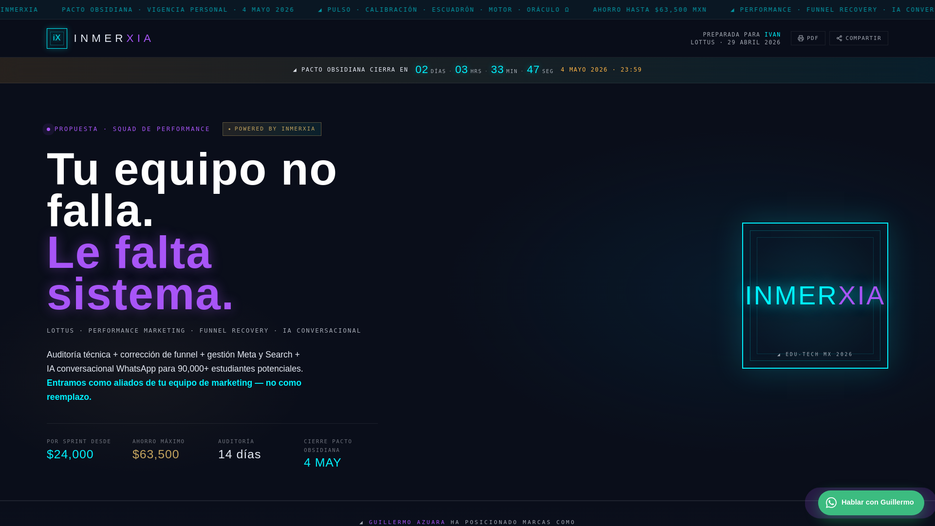 website screenshot of https://inmerxia-ivan-lottus.pages.dev/