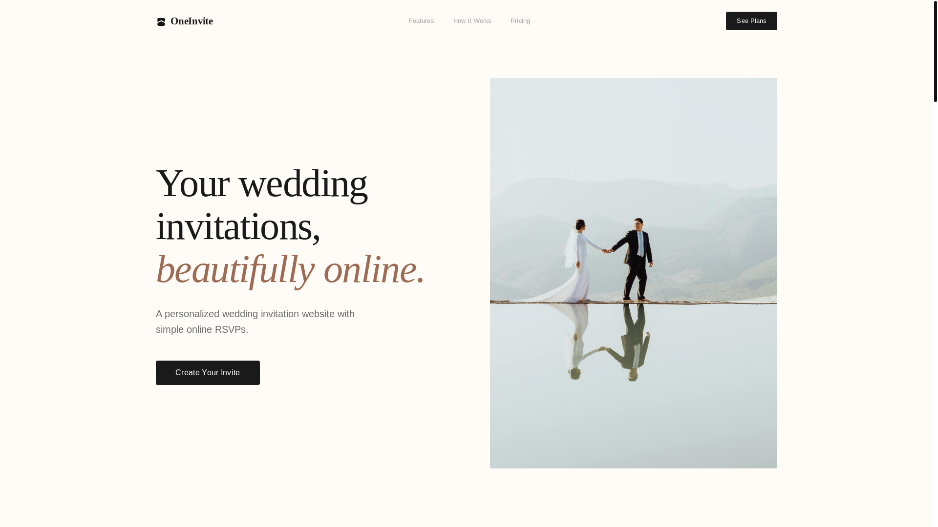 website screenshot of https://oneinvite.ca/