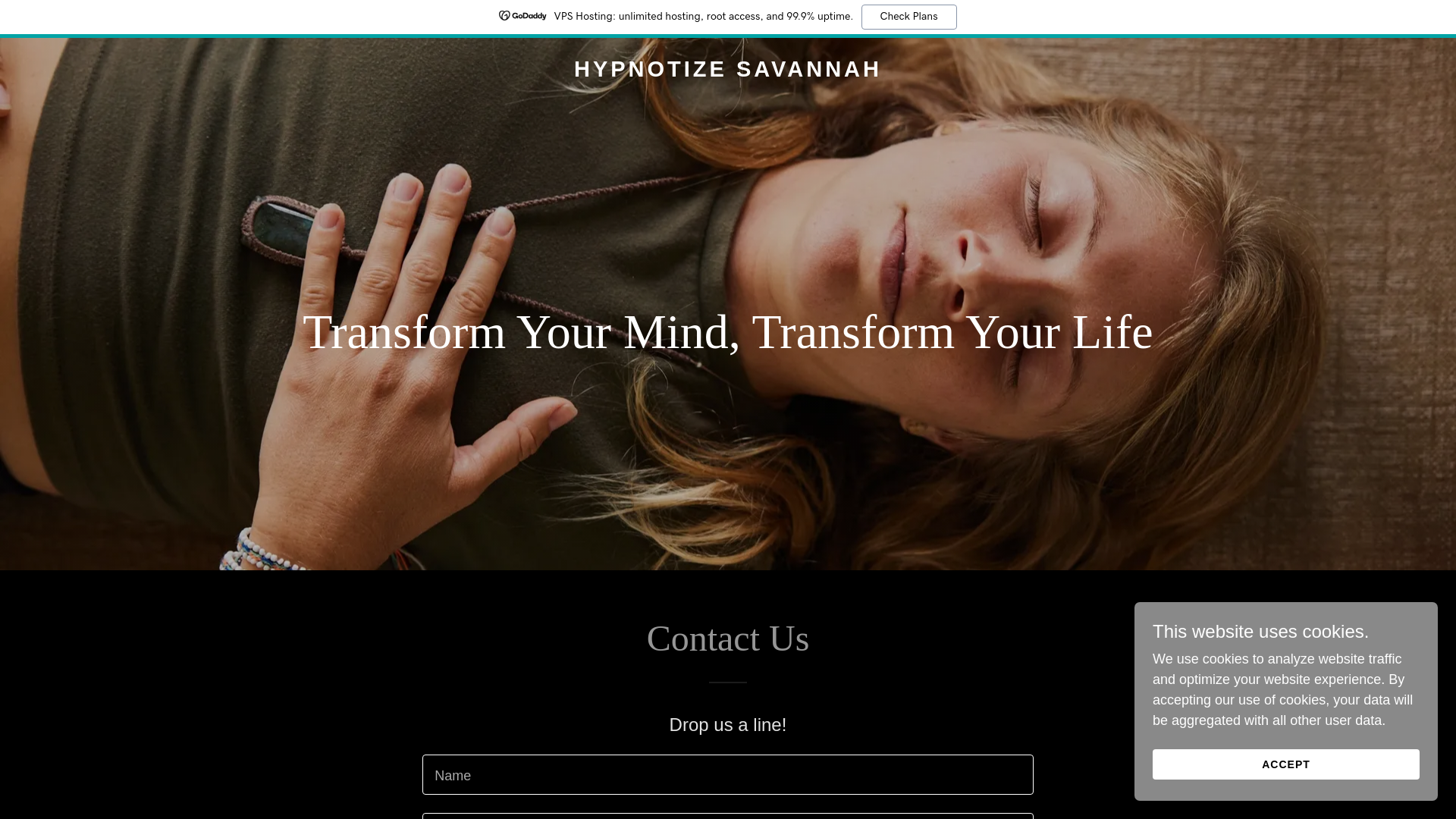 website screenshot of https://hypnotizesavannah.com/