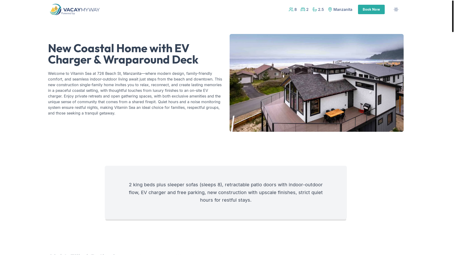 website screenshot of https://happyshore.vacations/