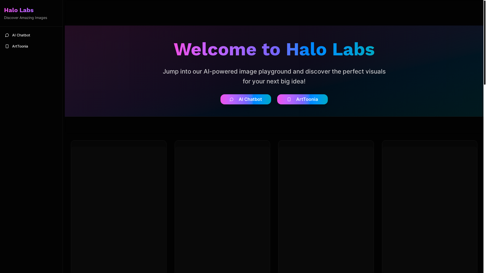 website screenshot of https://holalabs.art/