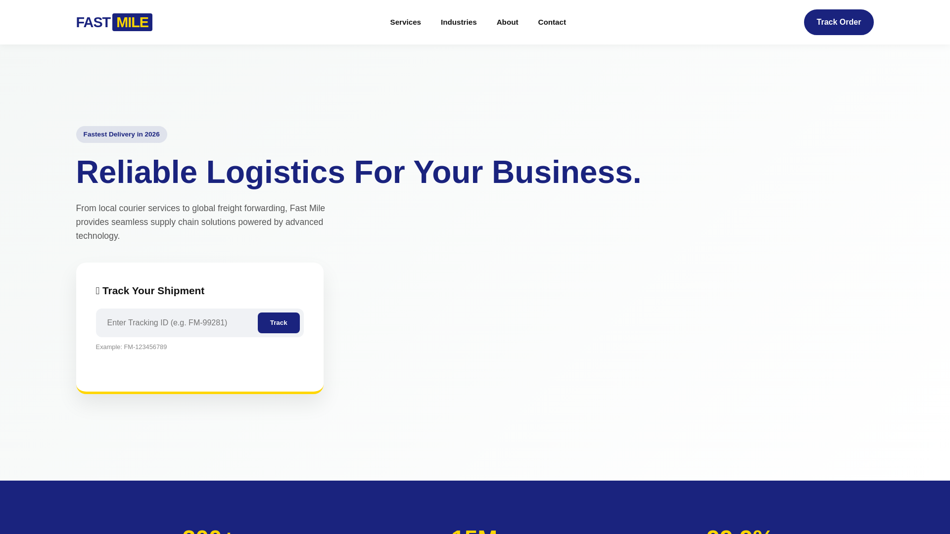 website screenshot of https://fastmilecos.pages.dev/