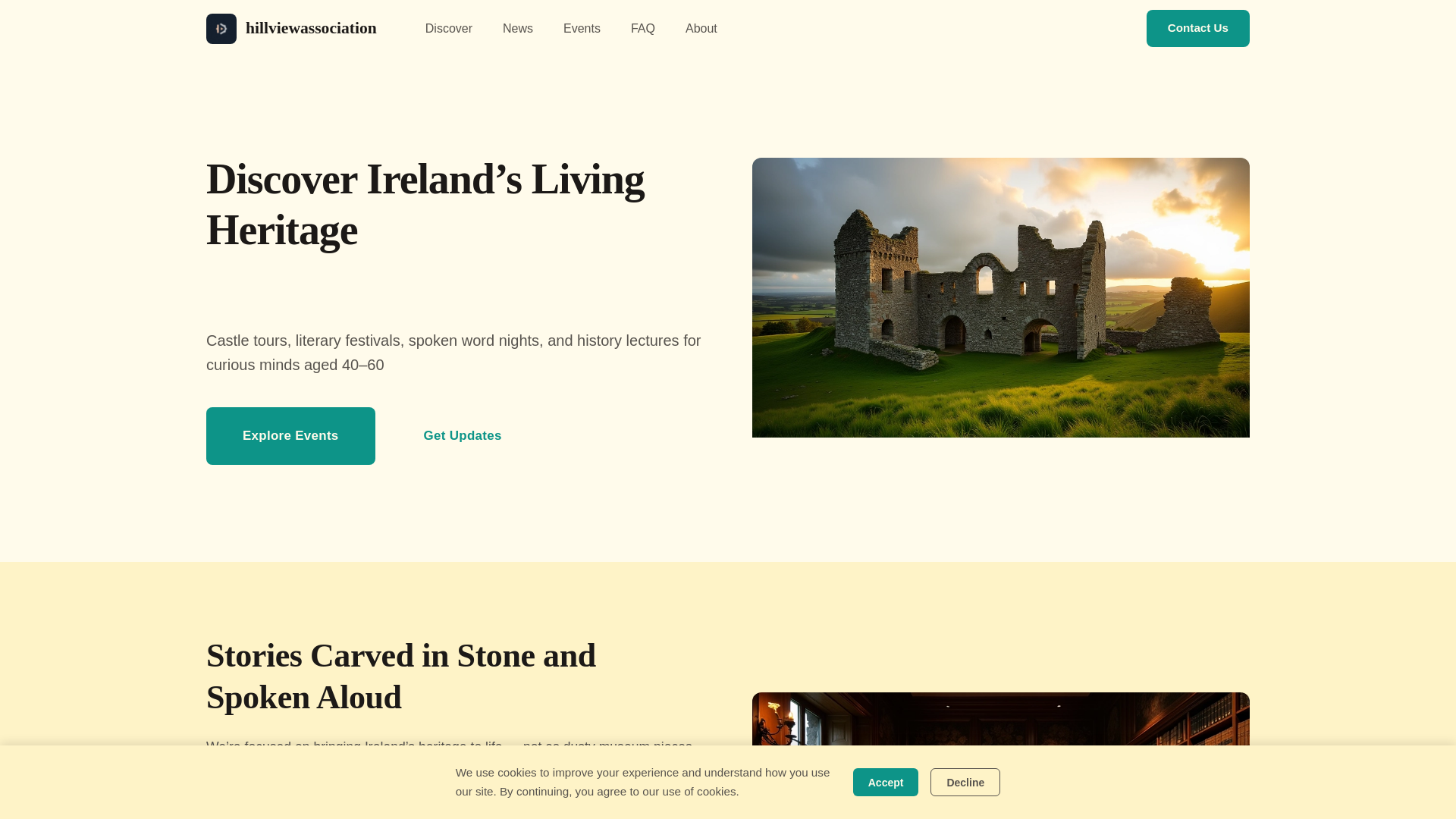 website screenshot of https://hillviewassociation.org/