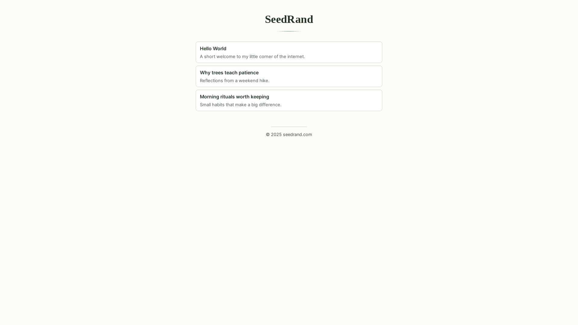 website screenshot of https://seedrand.com/