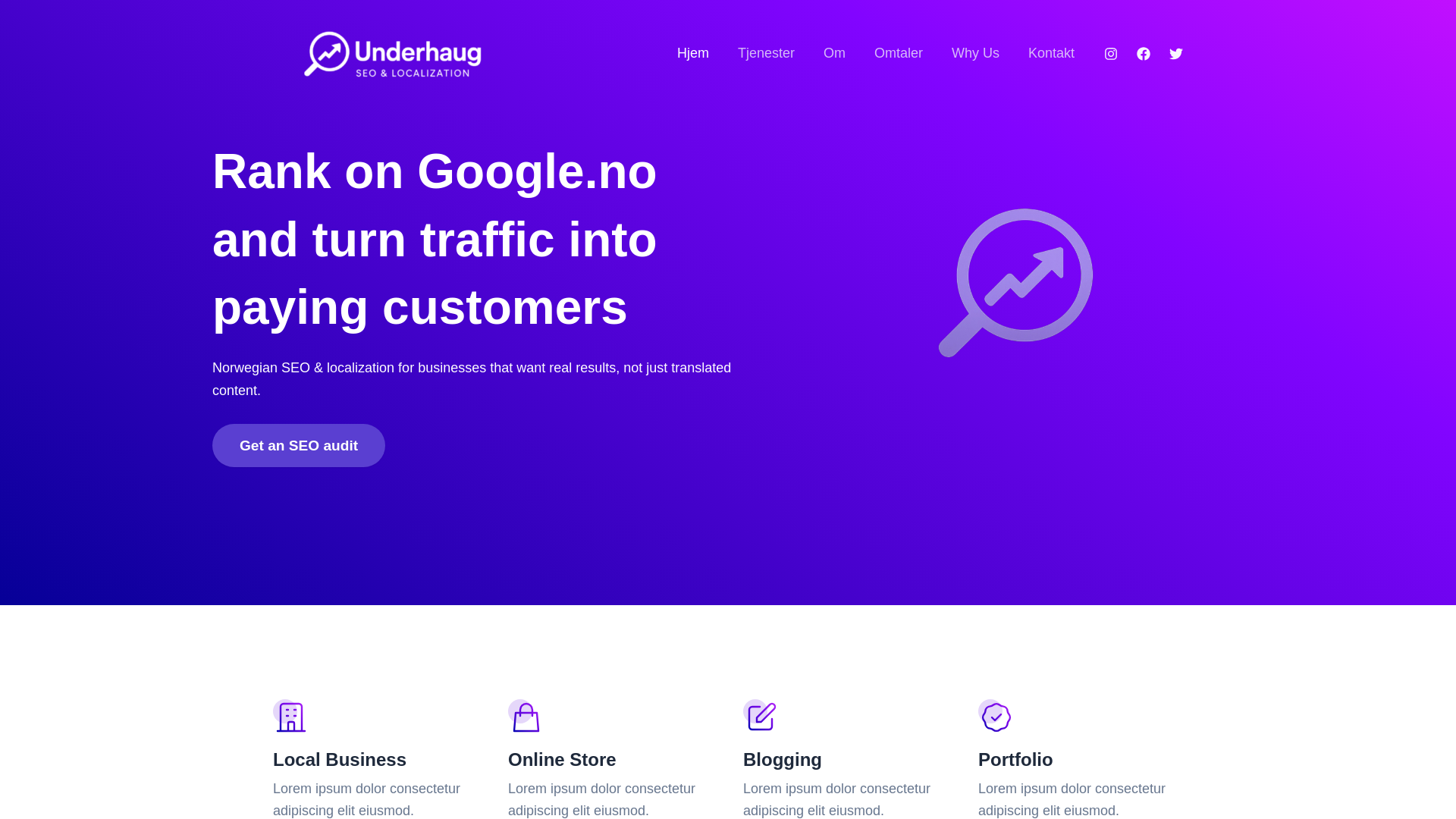 website screenshot of https://underhaugcontracting.com/