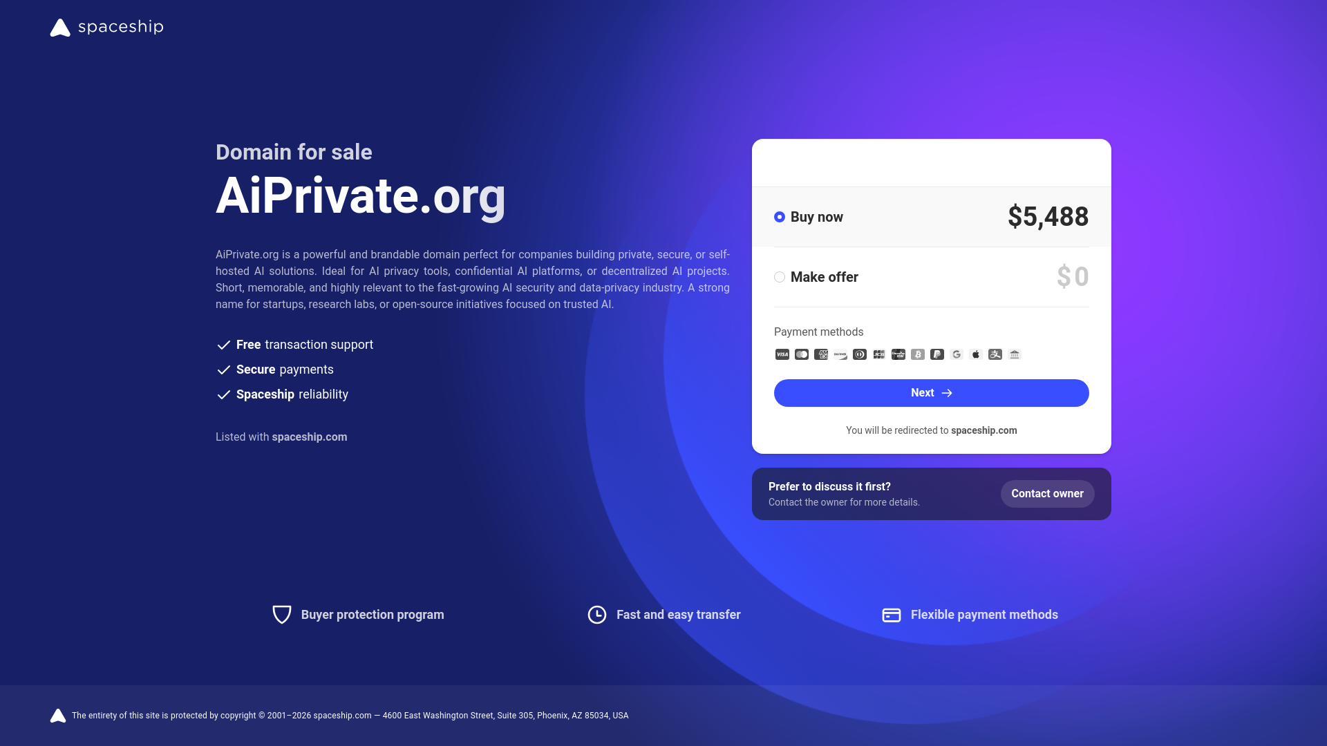 website screenshot of https://aiprivate.org/