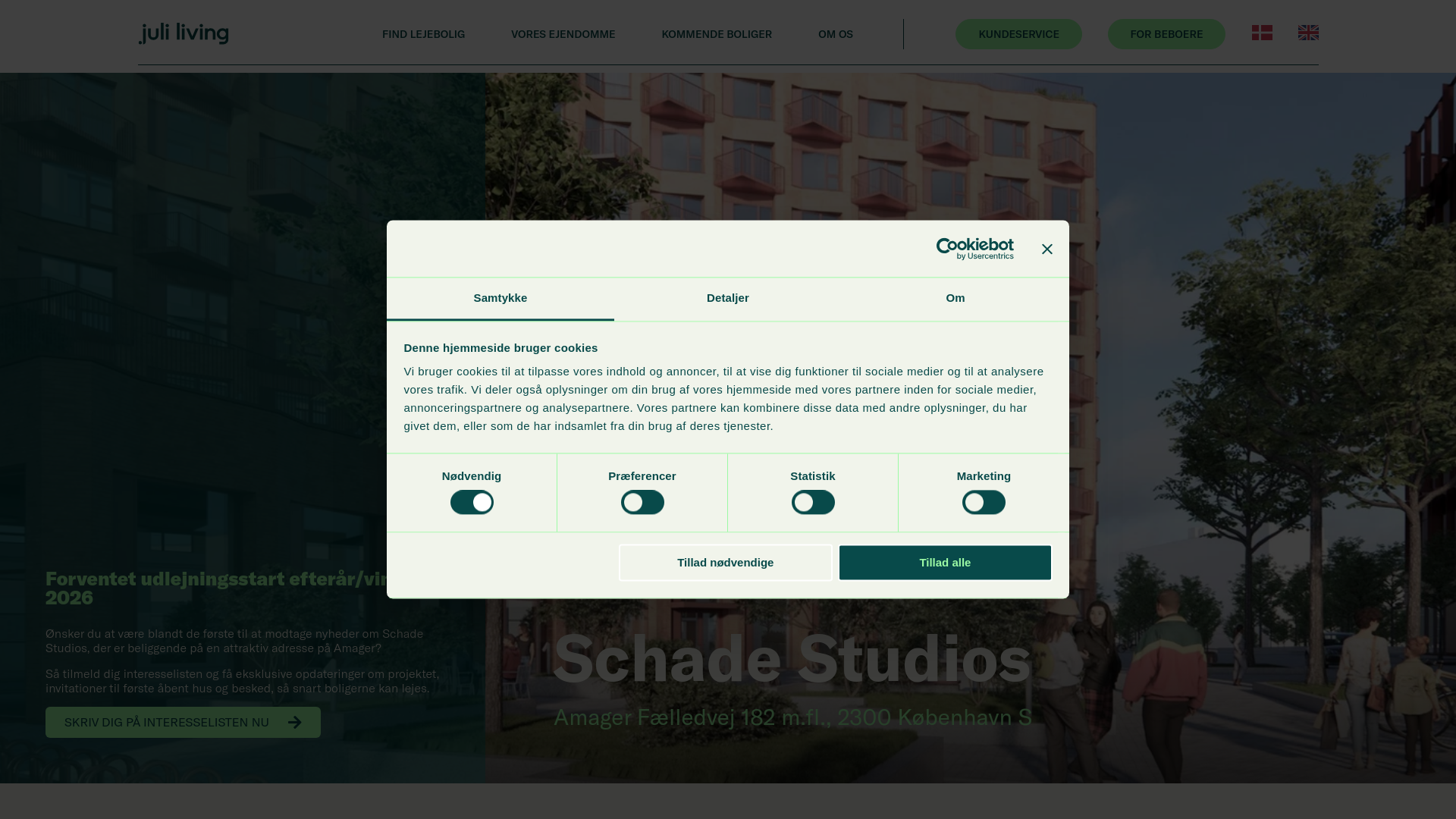 website screenshot of https://schade-studios.dk/