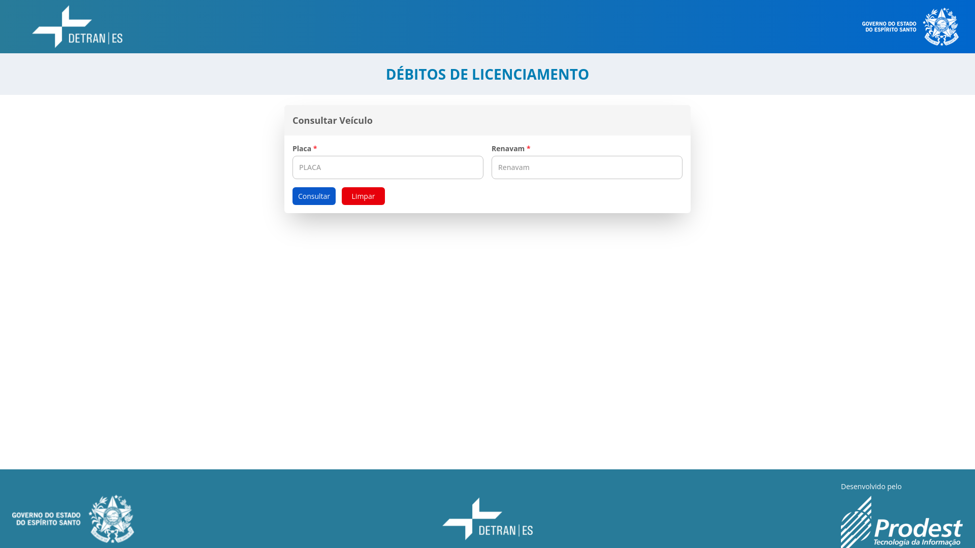 website screenshot of https://detranipvaes-govbr.vercel.app