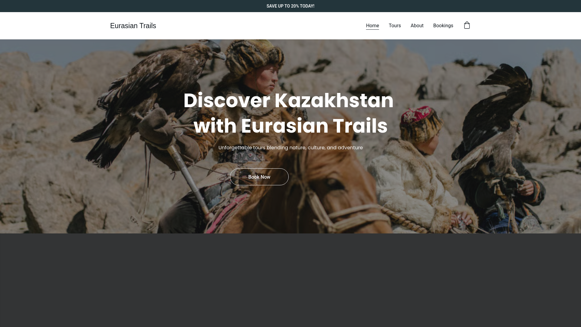 website screenshot of https://eurasiantrails.com/
