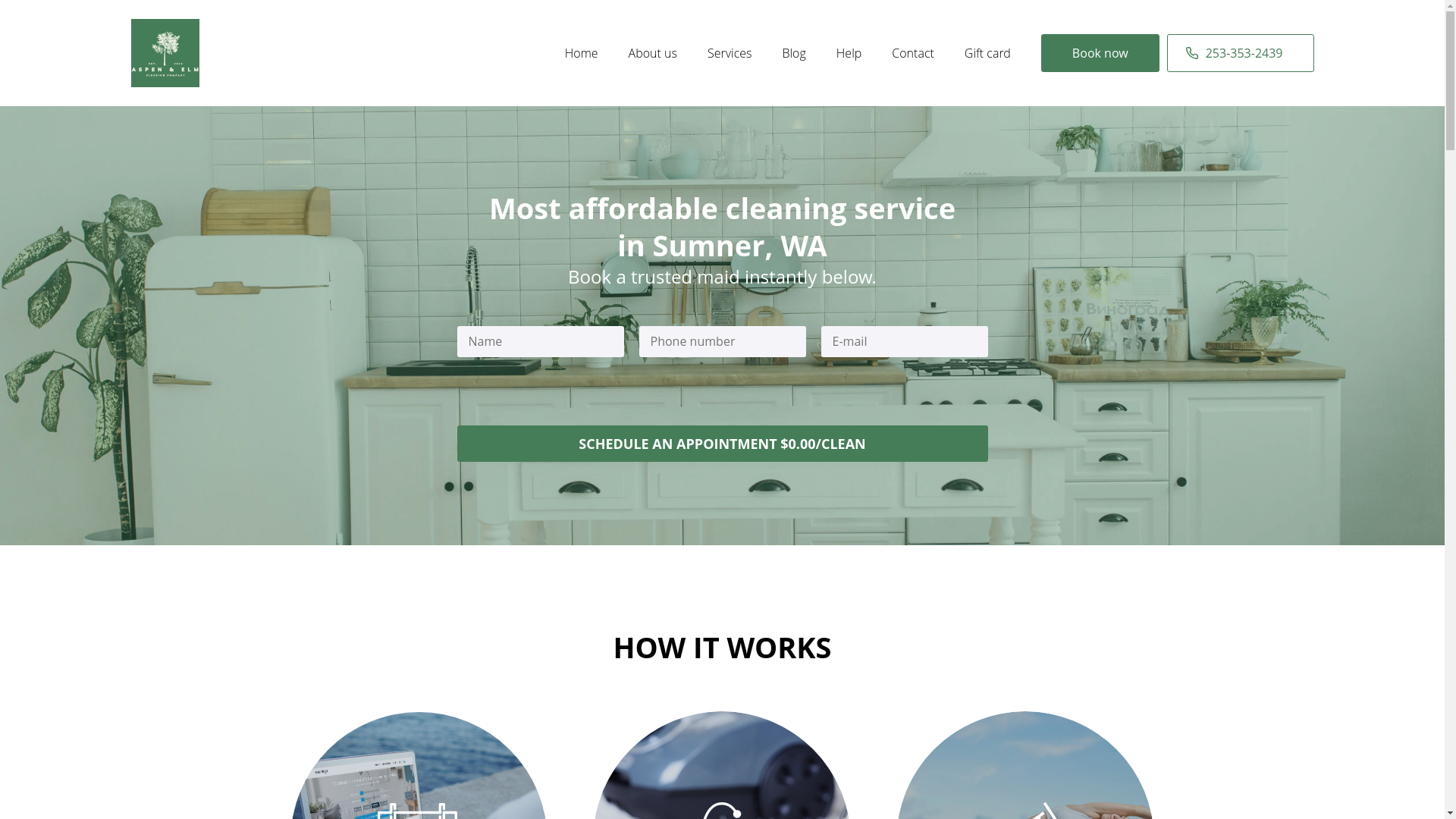 website screenshot of https://aspenandelmcleaning.com/